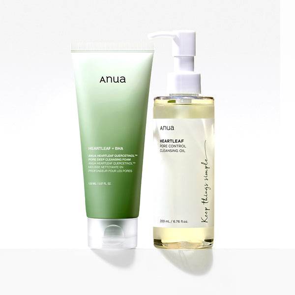 COMBO - Anua Heartleaf Double Cleanse Duo - Cleansing Oil & Cleansing Foam - OthoiMart
