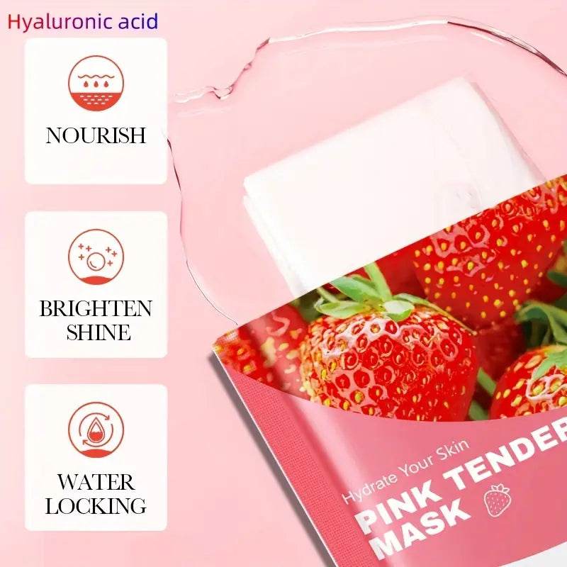 FAYANKOU Strawberry Hydrating Pink Tender Facial Mask - OthoiMart