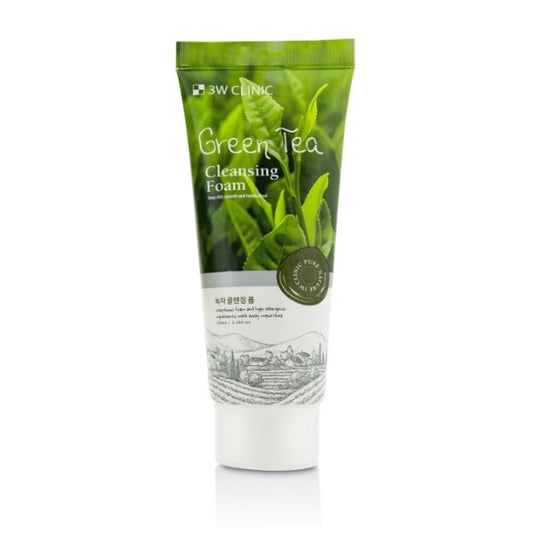 3W Clinic Cleansing Foam - Green Tea 3.38oz - 100ml