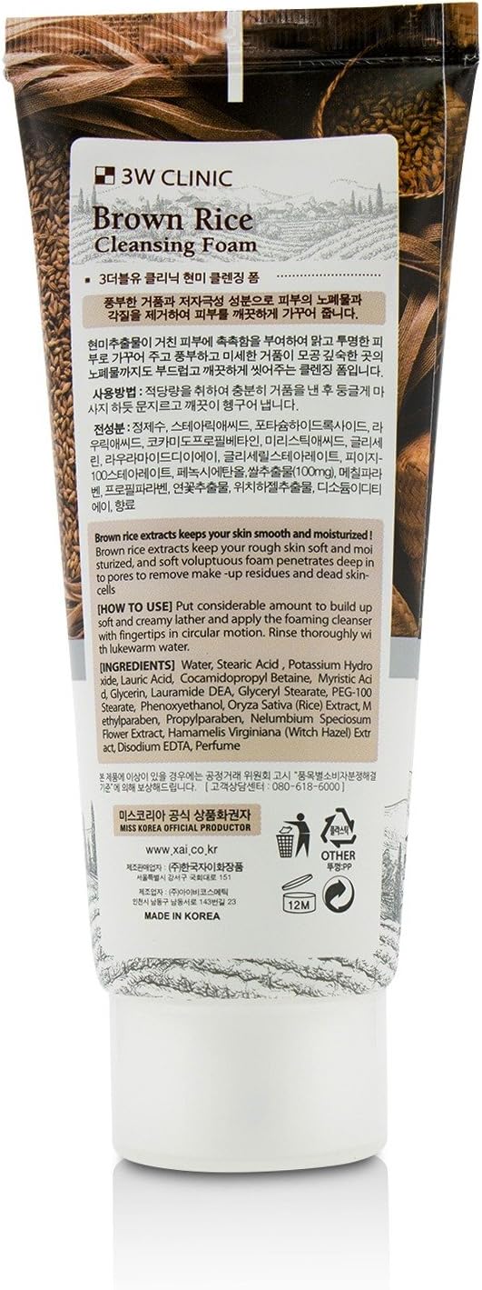 3W CLINIC Brown Rice Cleansing Foam 100ml