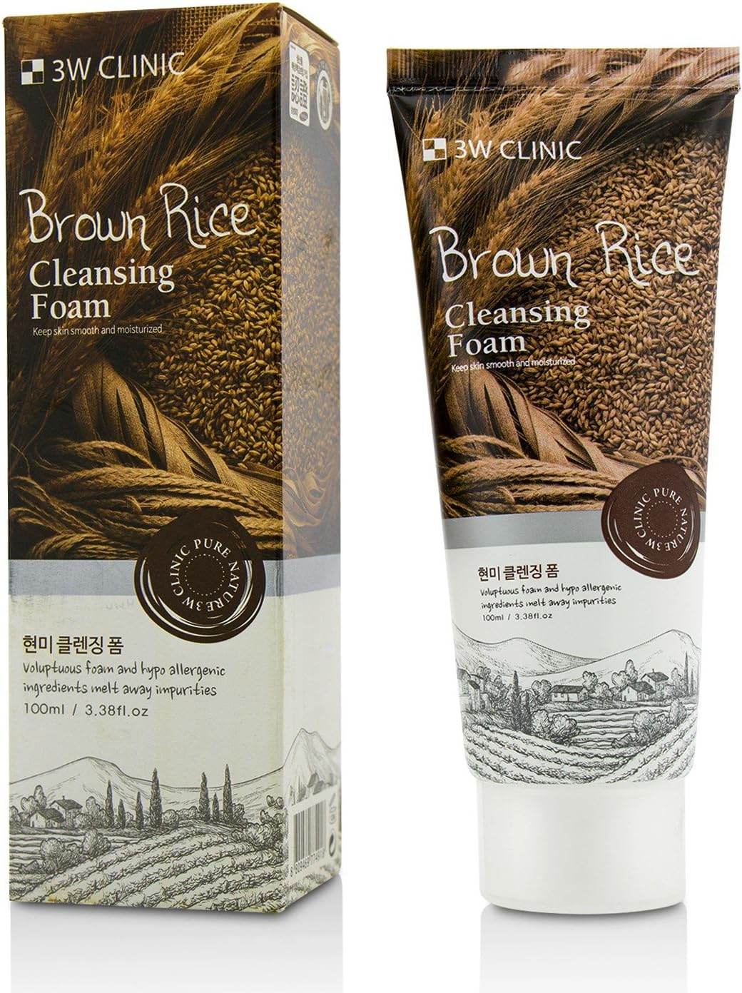3W CLINIC Brown Rice Cleansing Foam 100ml - OthoiMart