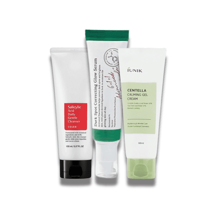 COMBO - COSRX Cleanser, iUNIK Calming Gel, AXIS-Y Glow Serum
