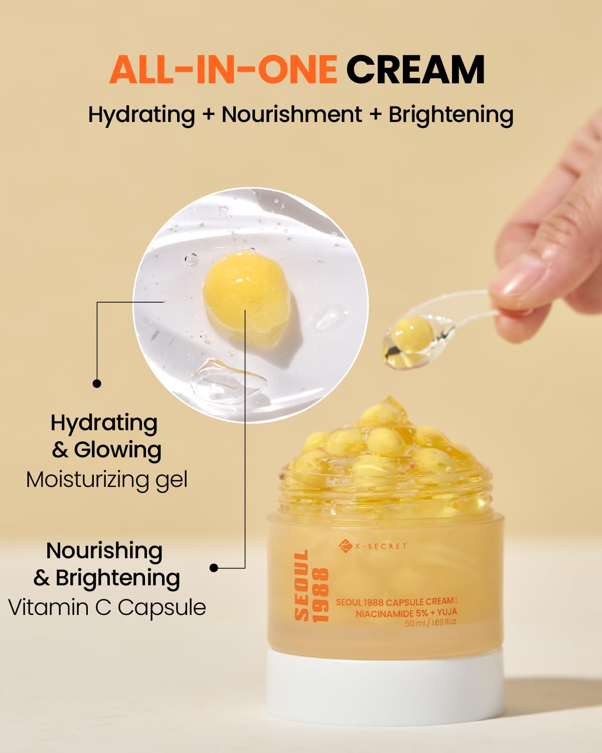 K-SECRET SEOUL 1988 Capsule Cream : Niacinamide 5% + Yuja 50ml  | OthoiMart Beauty Shop