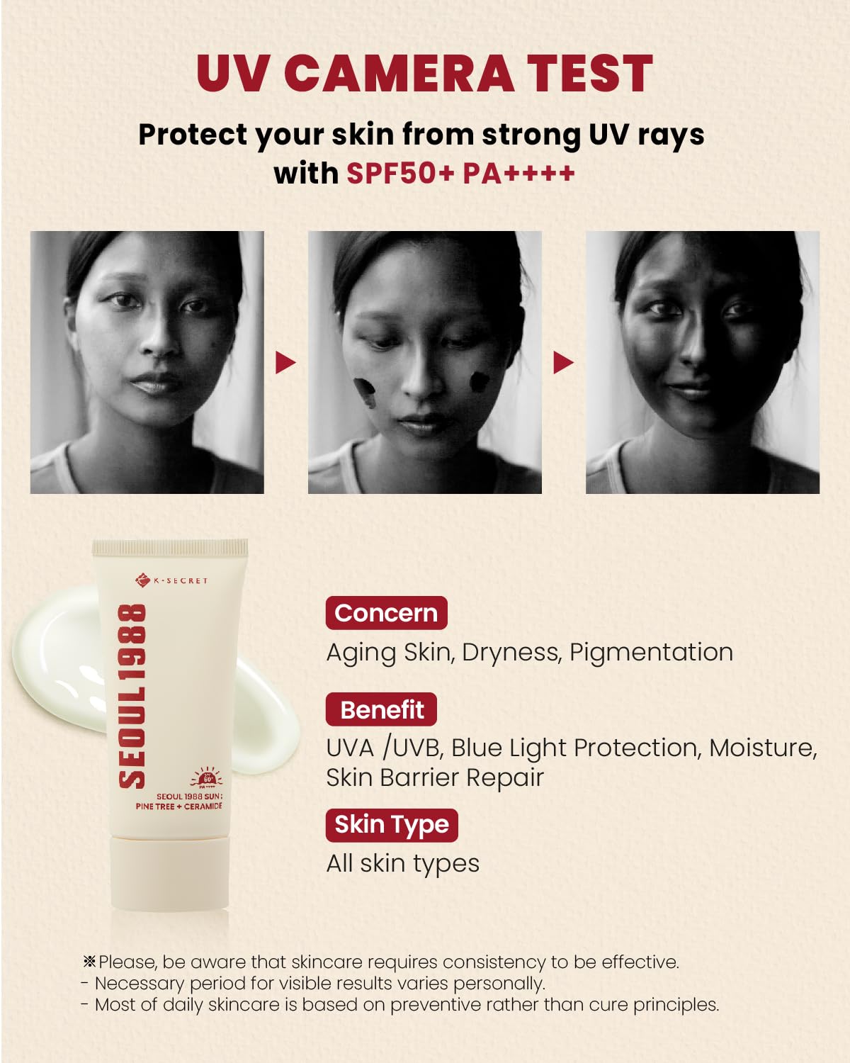 K-SECRET SEOUL 1988 Sun – Pine Tree + Ceramide 50ml | OthoiMart Beauty Shop