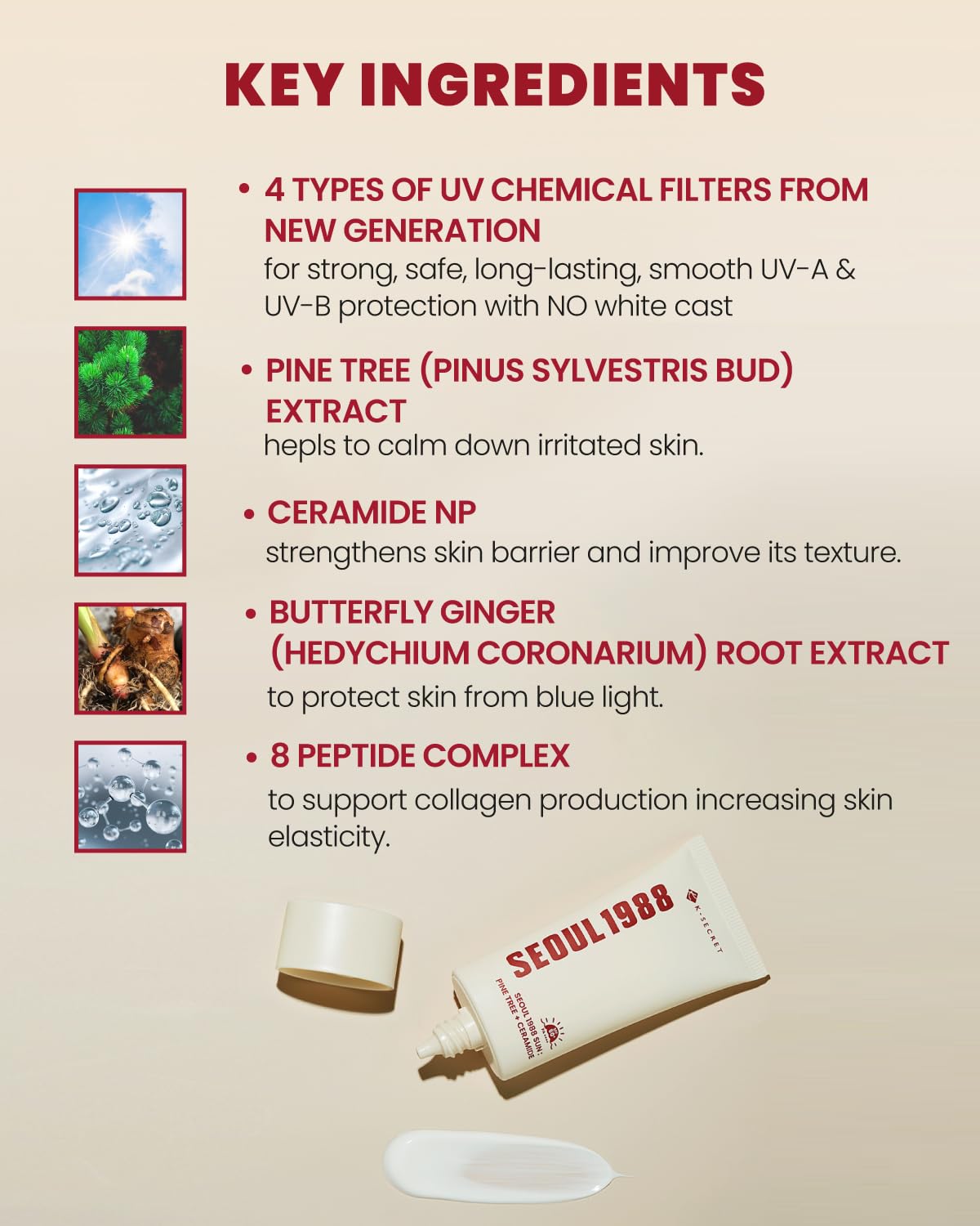 K-SECRET SEOUL 1988 Sun – Pine Tree + Ceramide 50ml | OthoiMart Beauty Shop