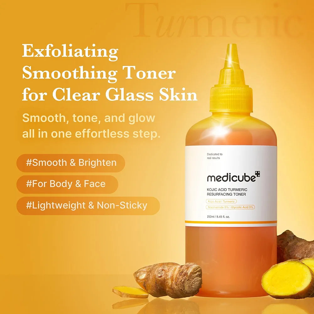 Medicube Kojic ACID Turmeric Toner Niacinamide 5% Glycolic ACID 3% 250ML,Korean_Skincare_OthoiMart_Beauty_Shop 02