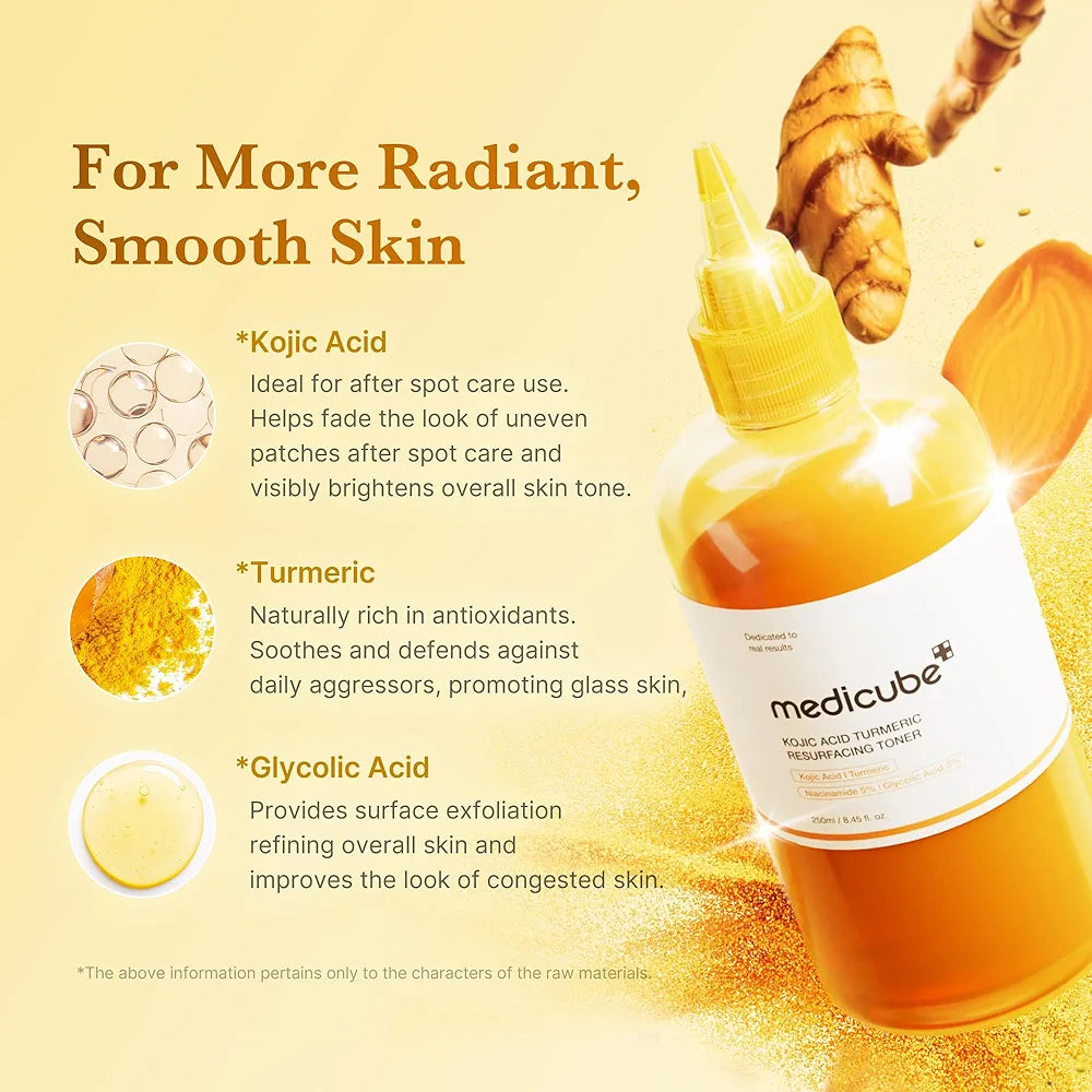 Medicube Kojic ACID Turmeric Toner Niacinamide 5% Glycolic ACID 3% 250ML,Korean_Skincare_OthoiMart_Beauty_Shop 03