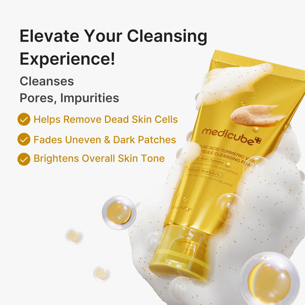 Medicube Kojic Acid Turmeric Vita Capsule Cleansing Foam 120g,Korean_Skincare_OthoiMart_Beauty_Shop 02