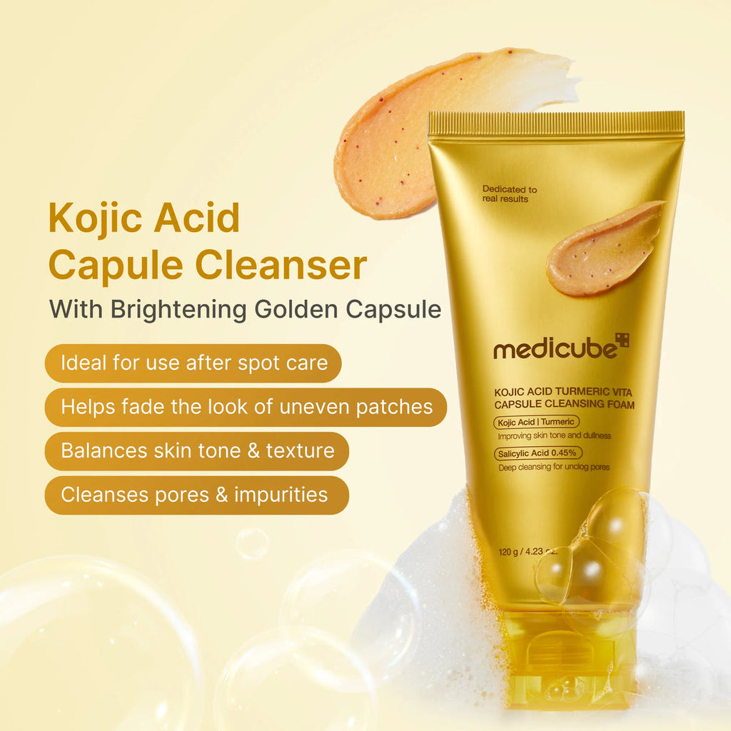 Medicube Kojic Acid Turmeric Vita Capsule Cleansing Foam 120g,Korean_Skincare_OthoiMart_Beauty_Shop 04