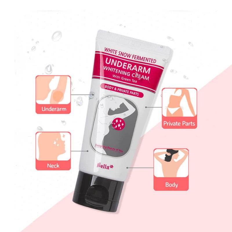 Nella White Snow Fermented Underarm Whitening Cream With Green Tea - OthoiMart