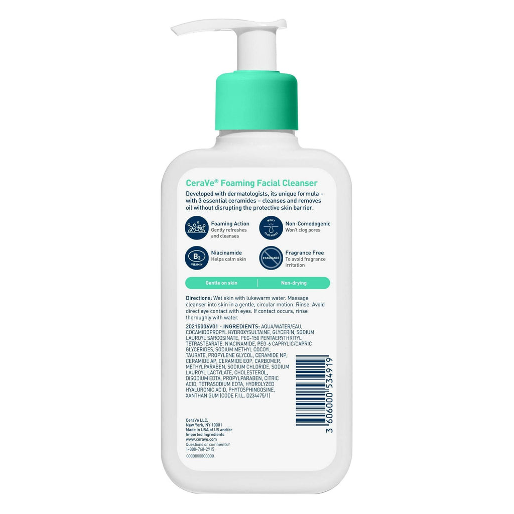 CeraVe Foaming Cleanser For Normal To Oily Skin - 236ml - OthoiMart