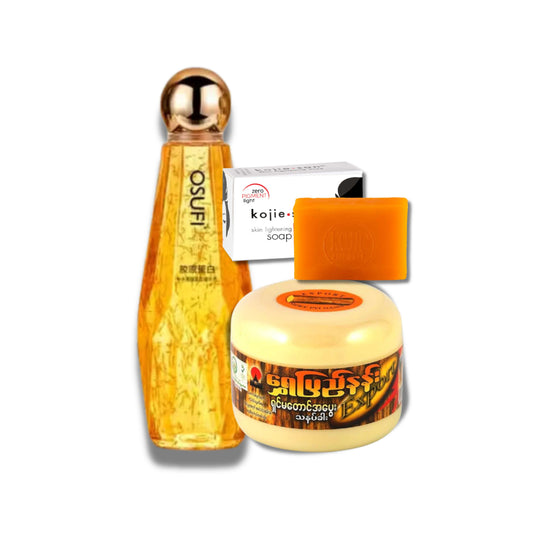COMBO OSUFI Collagen Serum + Shinmataung Thanakha + Kojie San Soap