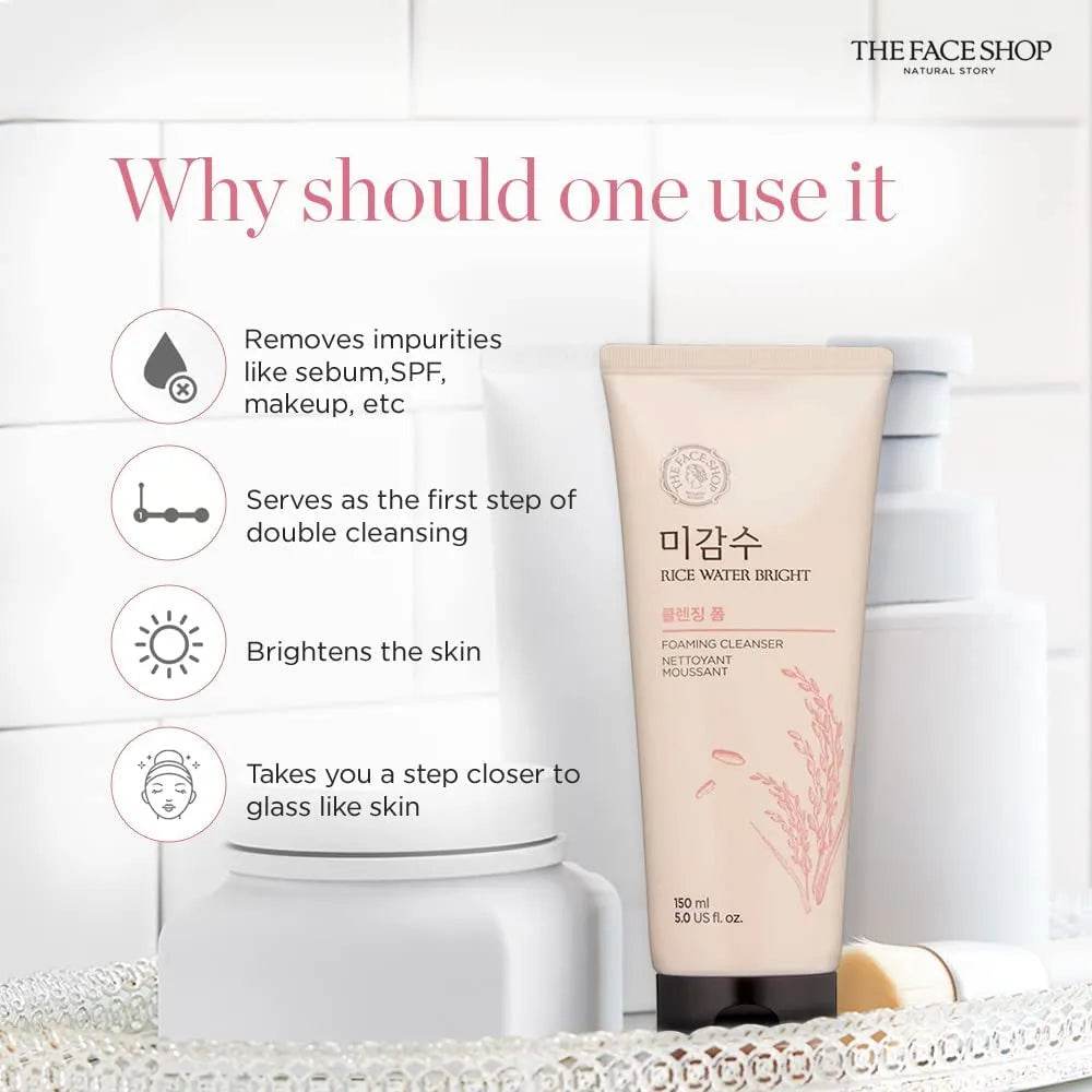 The Face Shop Rice Water Bright Foaming Cleanser - 150ml - OthoiMart